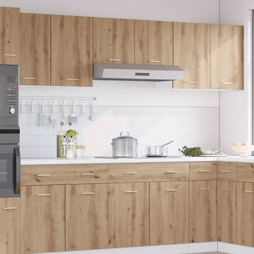 Berkfield Home Artisan Oak Hanging Kitchen Cabinets, 2 Piece Set in Brown, W/D/H: 50 x 31 x 60 cm – 2