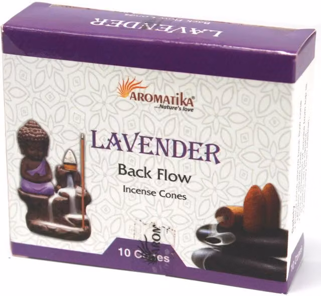 Aromatica Lavender Backflow Incense Cones, Purple Floral Scent