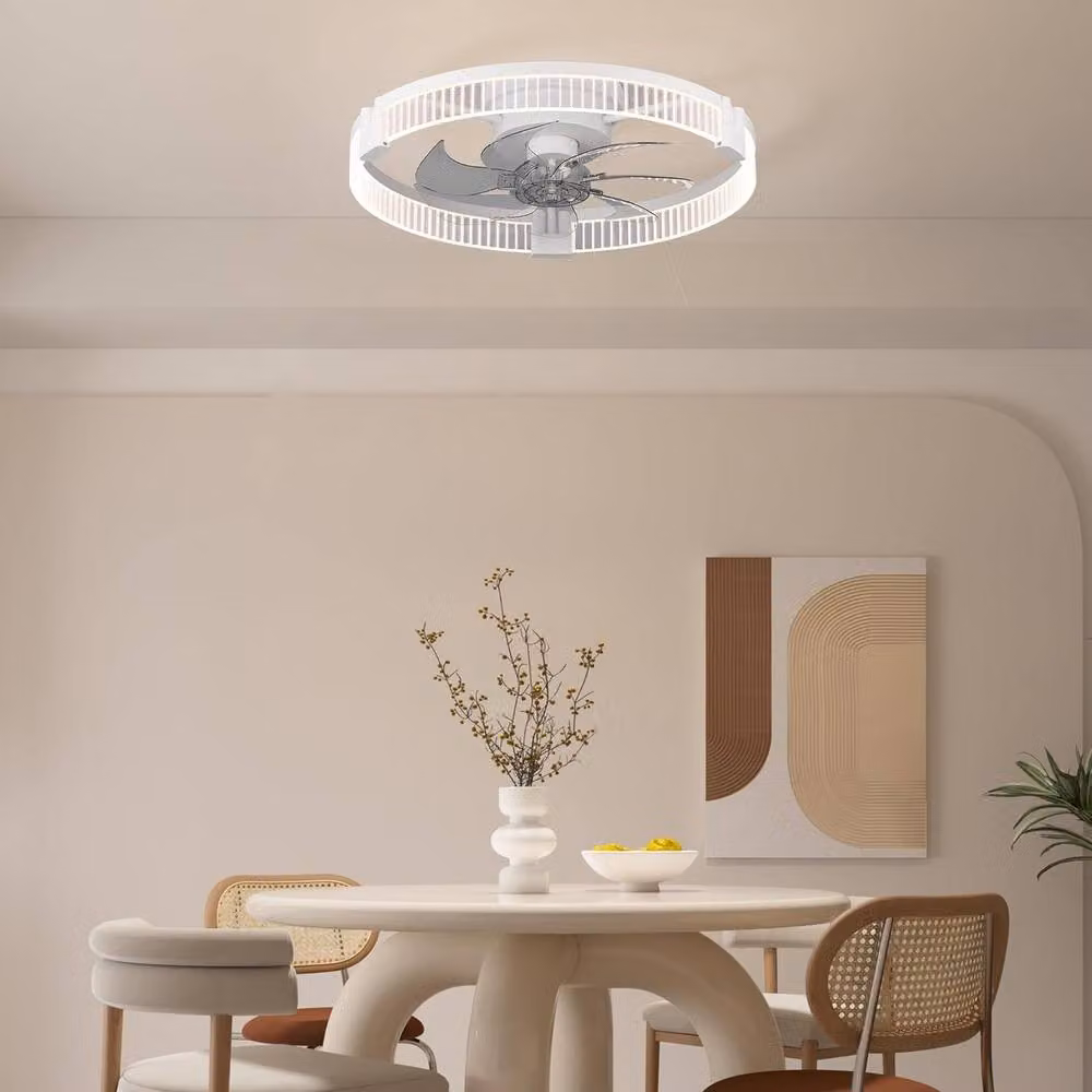 Garwarm Modern LED Dimmable Ceiling Fan with Remote Control in White – 2
