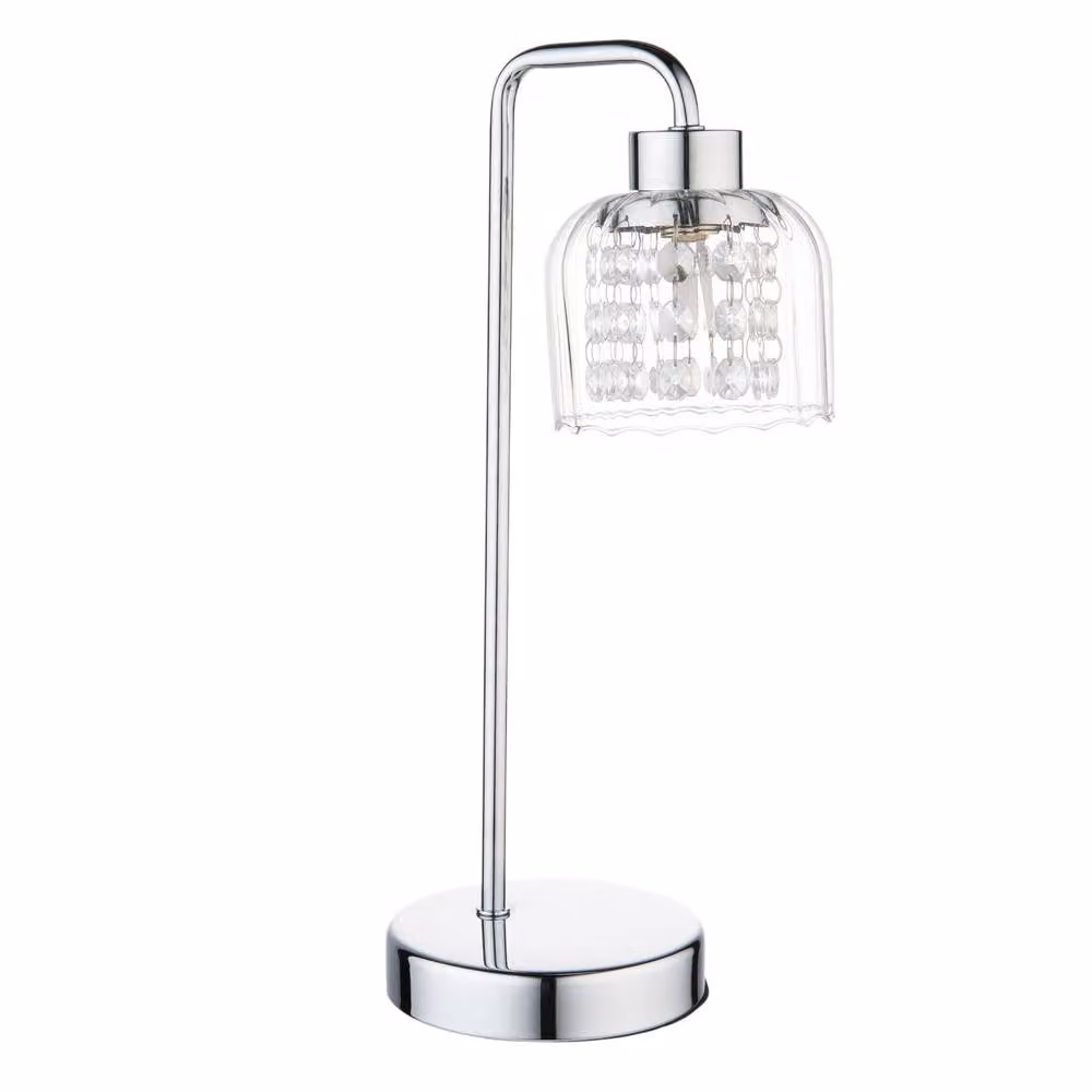 Pagazzi Yarrow Polished Chrome and Glass Table Lamp in Silver – 2