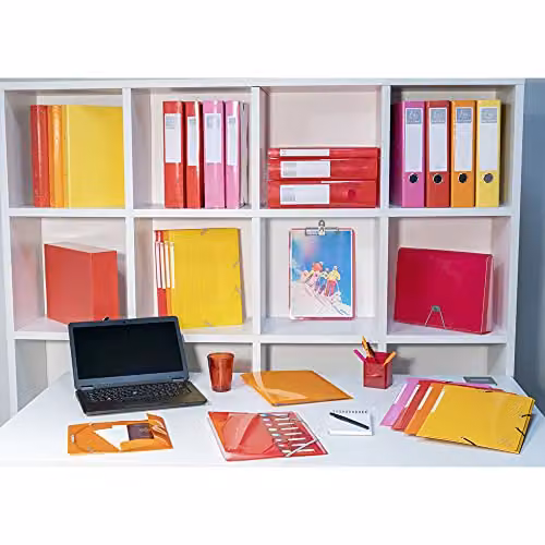 Exacompta A4 2-Ring Binder in Red Glossy Laminated Card – 5