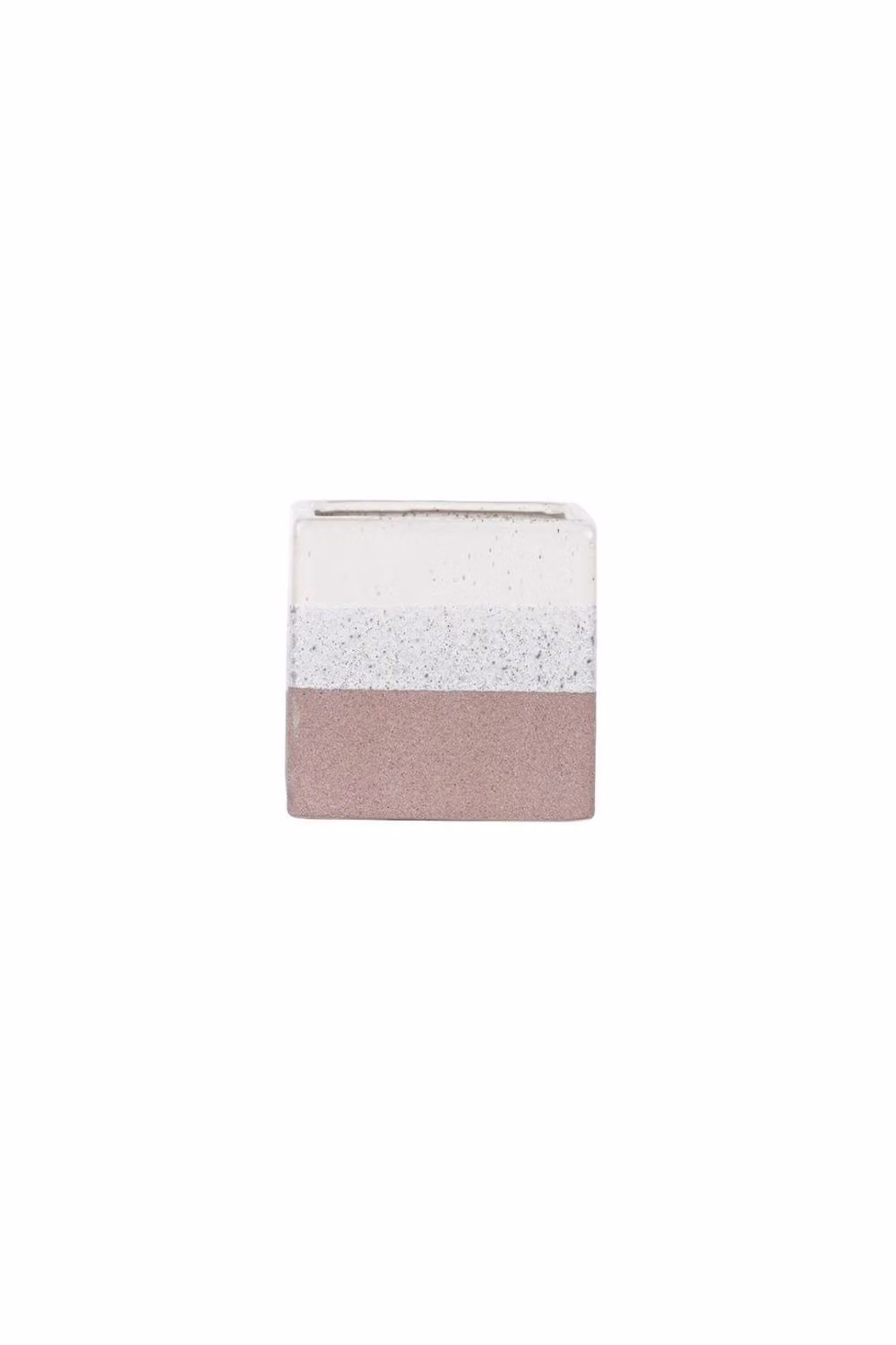 KDMD Hortus Pink and White Bordeaux Stoneware Cube, H 12.5 cm x W 12.5 cm – 2
