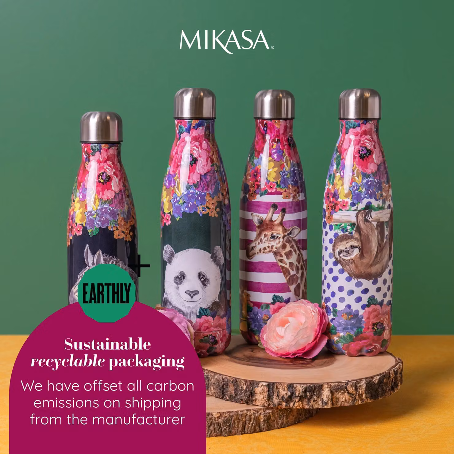 Mikasa Wild At Heart Multicolour Vacuum Insulated Stainless Steel Water Bottle, 500ml – 5