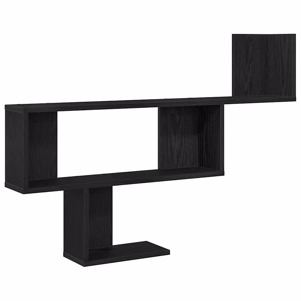 Berkfield Home Wall Mounted Shelf in Black Oak, W/D/H: 100 x 15 x 70 cm – 2