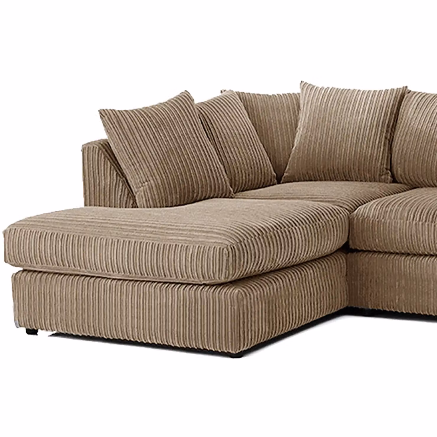 Luxor Living Fawn Jumbo Cord 5 Seater L-Shape Corner Sofa, Left Hand Facing – 2