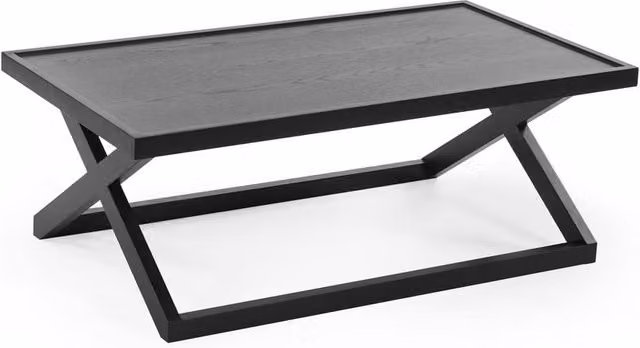 Cheshire Glenrothes Modern Rectangular Coffee Table in Black, W: 110 cm, D: 40 cm