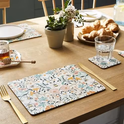 Ulster Weavers Bee Bloom Floral Cork Placemats, Set of 4, Multicolour, W: 21 cm, D: 29 cm, H: 0.5 cm – 2