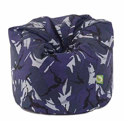 BeanLazy Cotton Urban Camo Camouflage Bean Bag Gaming Chair for Adults in Blue