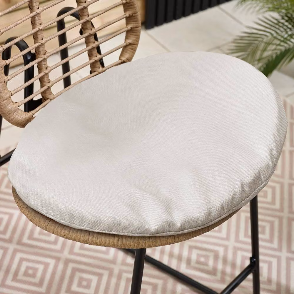 FurnitureboxUK Belize Rattan Outdoor Bar Set with Cream Cushions and Glass Top in Beige – 3