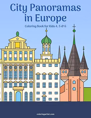 City Panoramas in Europe Colouring Book for Kids 4, 5 & 6 by Independently Published, Multicolour