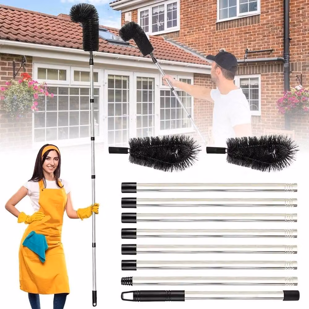 NESTLUNE 10 ft Adjustable Portable Gutter Cleaning Tool in Black with Stainless Steel – 2