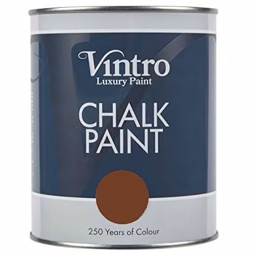 Vintro Chocolate Brown Water Based Chalk Paint with Ultra Matt Finish, 1 Litre – 1