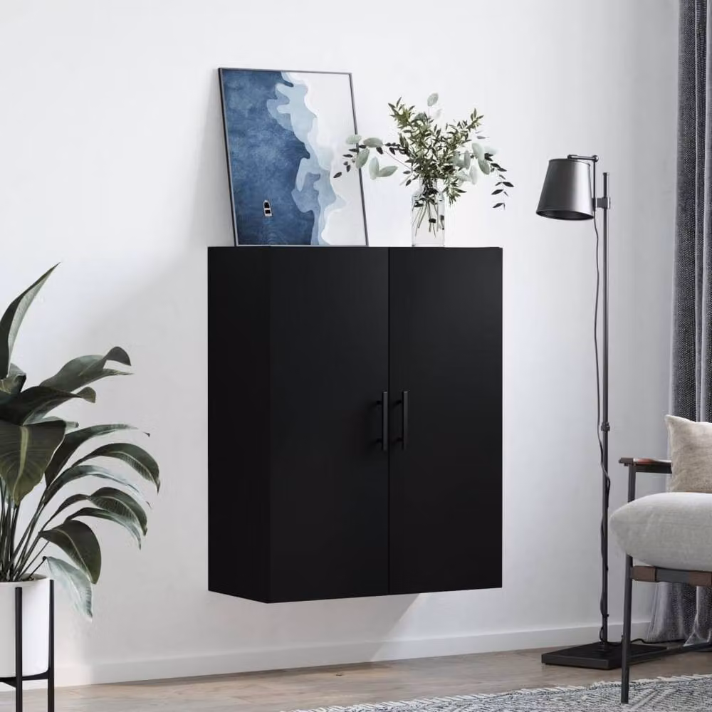 Berkfield Home Modern Wall Mounted Cabinet in Black, W: 69.5 cm, D: 34 cm, H: 90 cm – 3