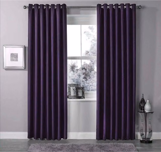 NewEdgeBlinds Purple Blackout Fabric Eyelet Curtains, W: 228 cm, H: 167 cm