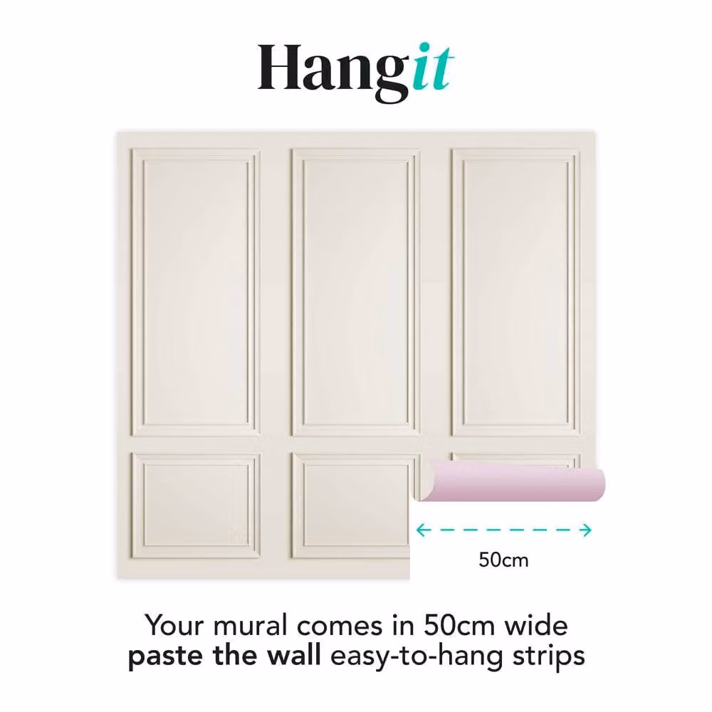 Superfresco Easy Stately Panel Pure Print To Order Mural in Green and White, W: 300 cm, H: 280 cm
