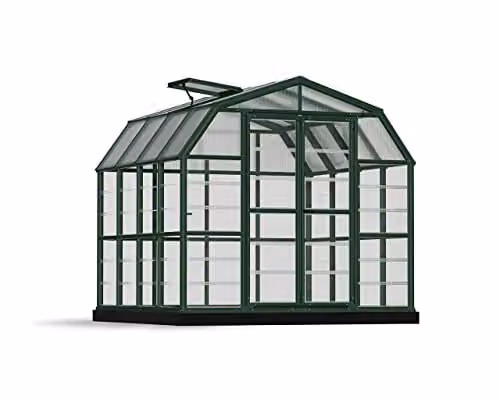 Palram Canopia Grand Gardener Greenhouse with Green Resin Frame and Polycarbonate Panels, W: 264.7 cm, D: 264.2 cm, H: 238.2 cm – 1