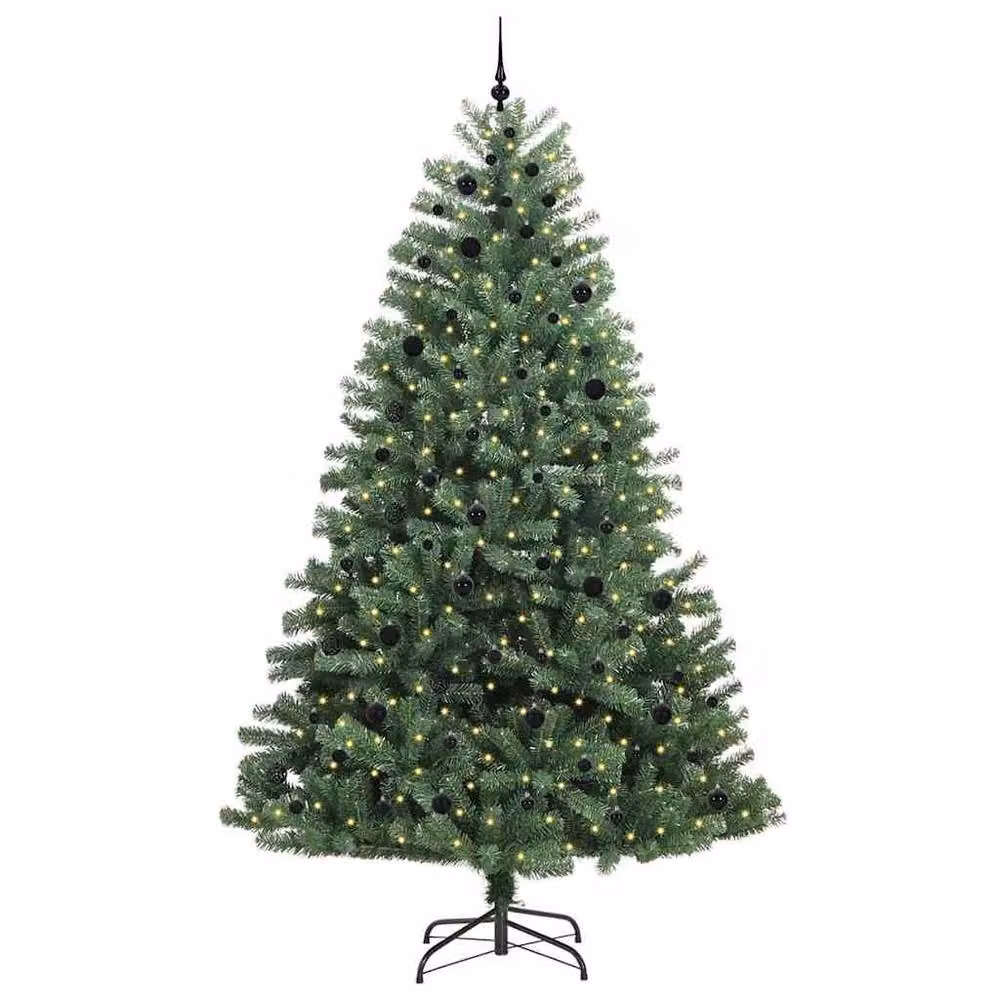 Berkfield Home Green Artificial Hinged Christmas Tree, Height: 270 cm – 3