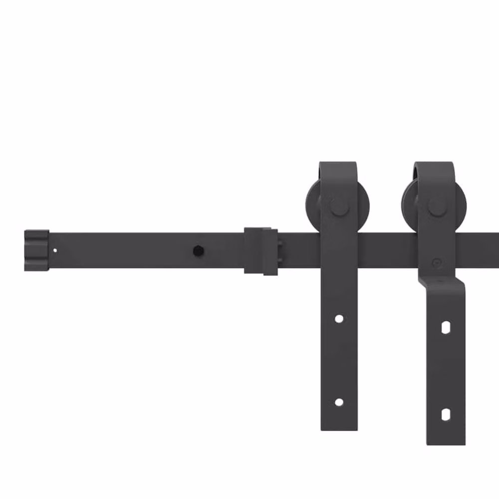 Berkfield Home Sliding Door Hardware Kit, Black Steel, 200 cm – 2