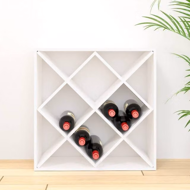 Berkfield Home Beautiful Wine Cabinet in White Solid Pine Wood, W/D/H: 62 x 25 x 62 cm