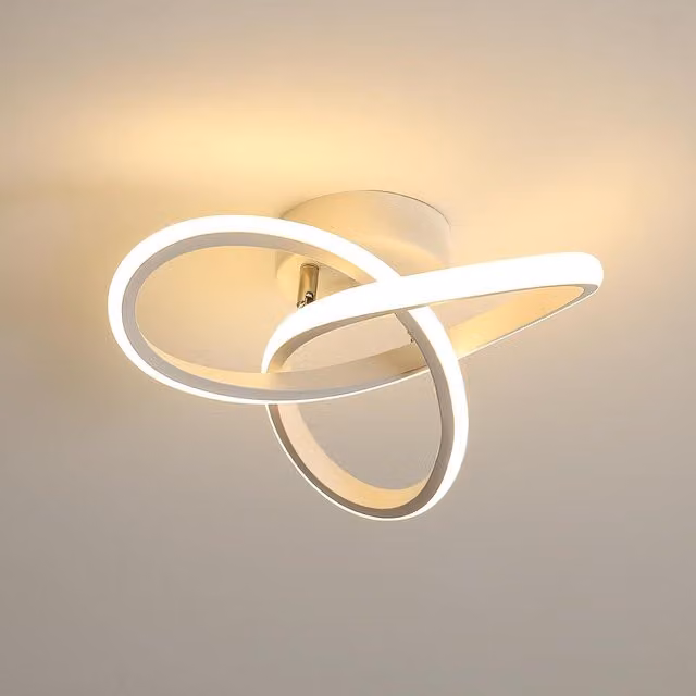 GOECO LED Ceiling Light in White, 22 W, Warm White 3000 K