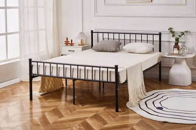Crazy Price Beds Ltd Cromer Black Metal Industrial Bed, W/D/H: 120 x 200 cm