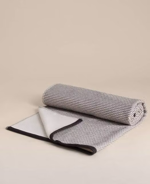 M&S Fluffy Black Striped Cotton Terry Woven Beach Towel
