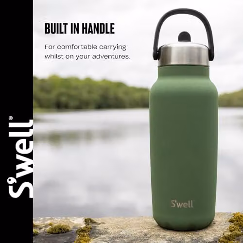 S'well Recycled Stainless Steel Explorer Bottle with Straw Lid, Green, 700ml – 4
