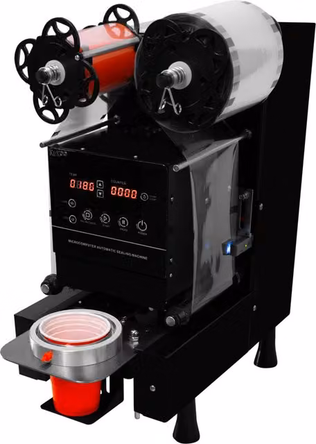 KuKoo Automatic Cup Sealing Machine in Silver and Black Stainless Steel