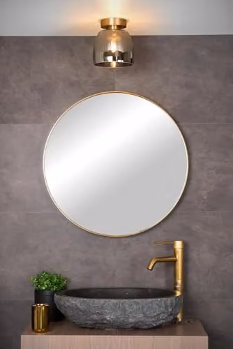 Lucide Tyler Flush Ceiling Light for Bathrooms in Matt Gold/Brass, Diameter: 16.1 cm – 3
