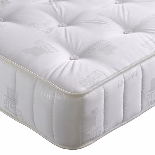 Bedmaster Promo Bonell Spring Mattress in White Damask Fabric, W/D/H: 90 x 190 x 25 cm