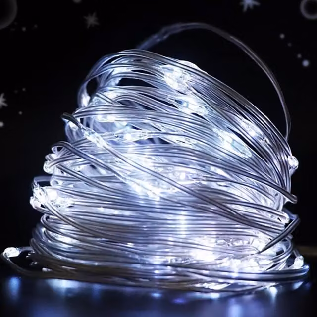 Livingandhome White IP65 Copper String Fairy Lights