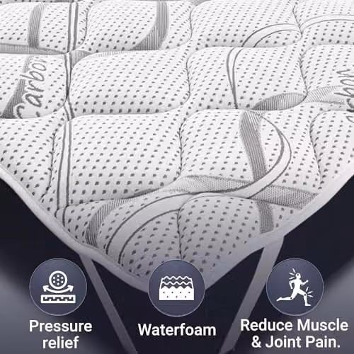 The White Stone Antibacterial Mattress Topper in White and Grey, W/D/H: 80 x 200 x 5 cm – 3