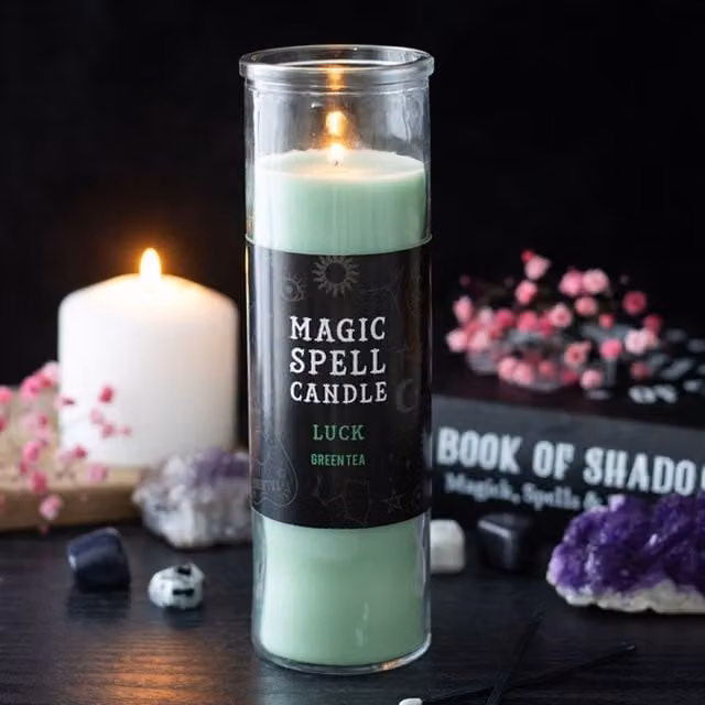 KDMK Luck Green Tea Spell Votive Candle for Prosperity and Positivity, Green