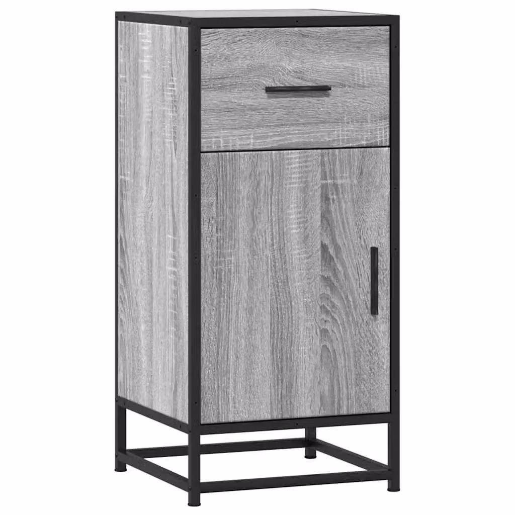 Berkfield Home Grey Sonoma Industrial Sideboard in Engineered Wood and Metal, W/D/H: 35.5 x 35.5 x 76 cm – 2