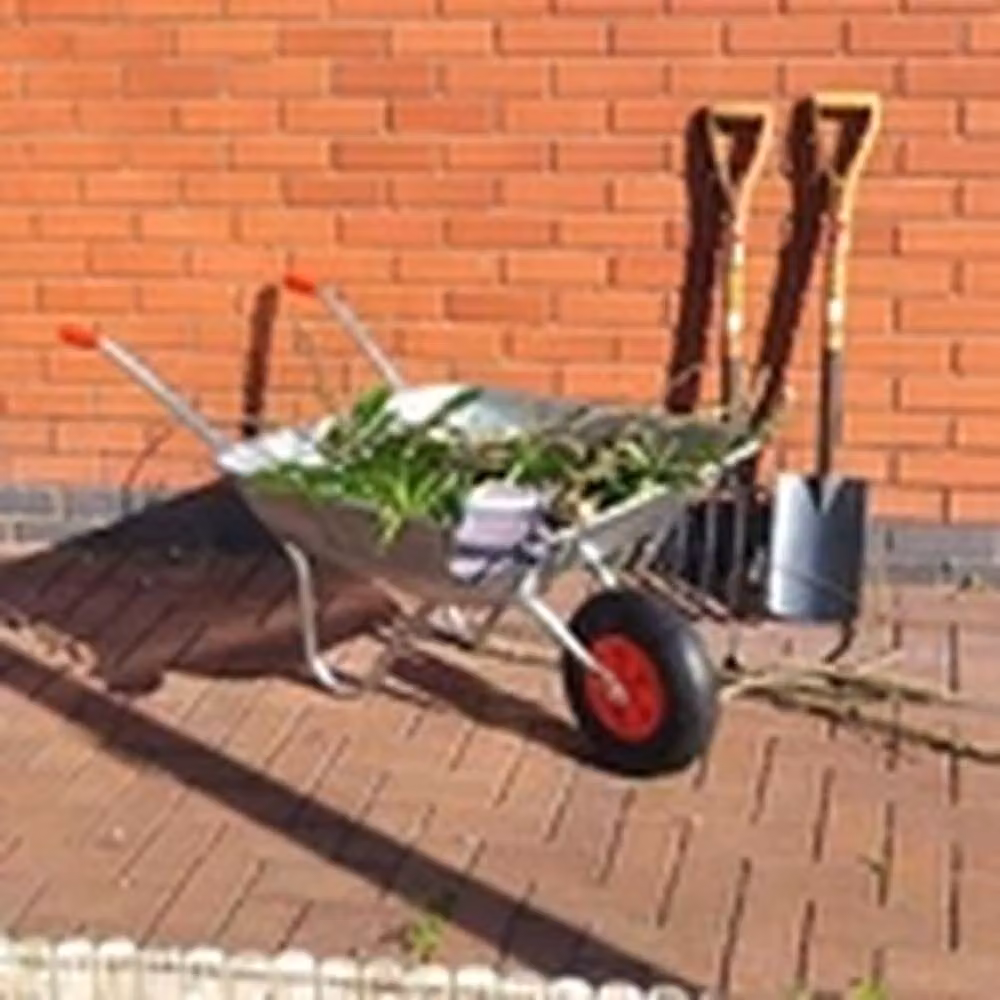EONLION Silver Garden Wheelbarrow with Pneumatic Tyre and Stainless Steel Construction – 2