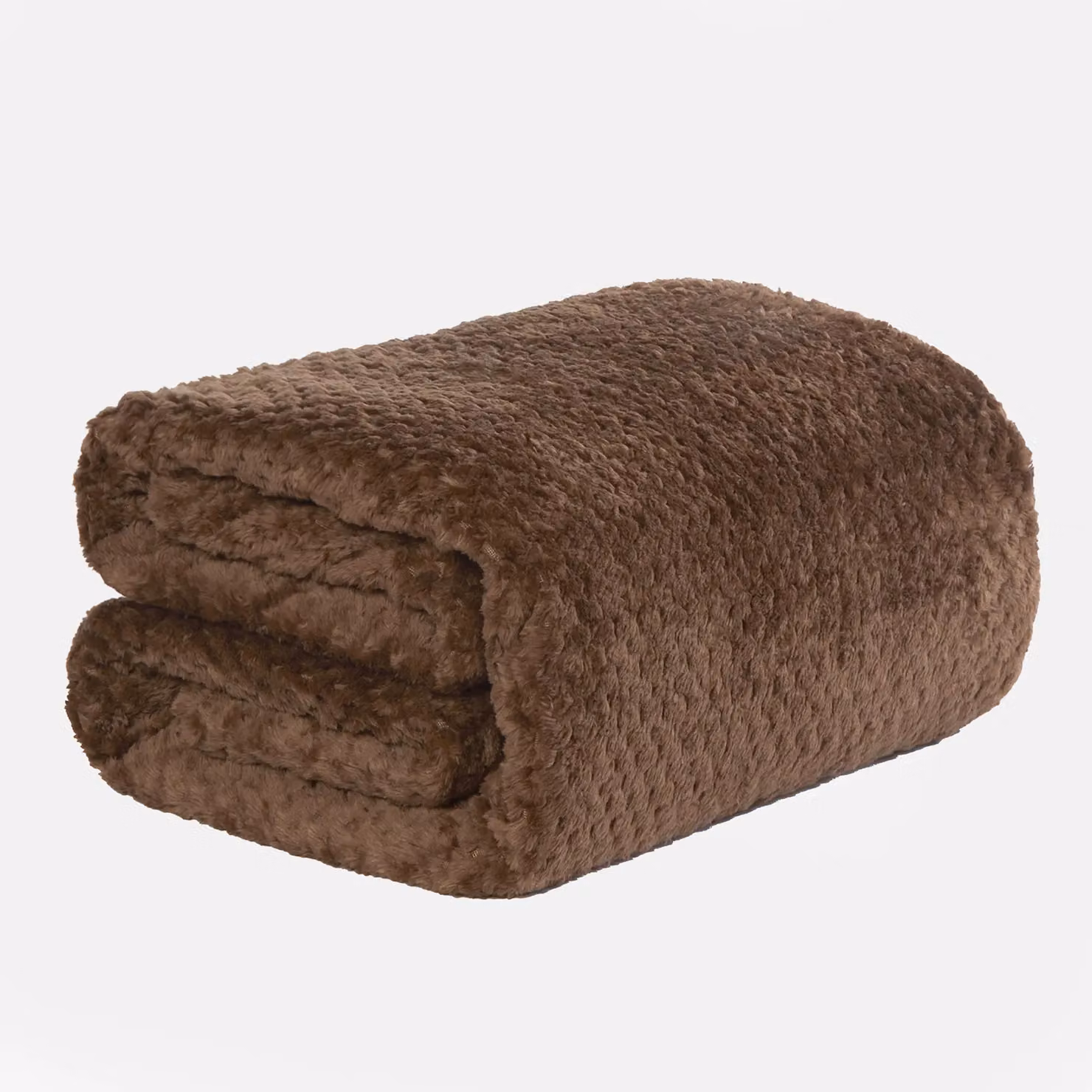 OHS Luxury Large Waffle Honeycomb Mink Warm Throw in Chocolate, W/D/H: 150 x 200 cm – 2