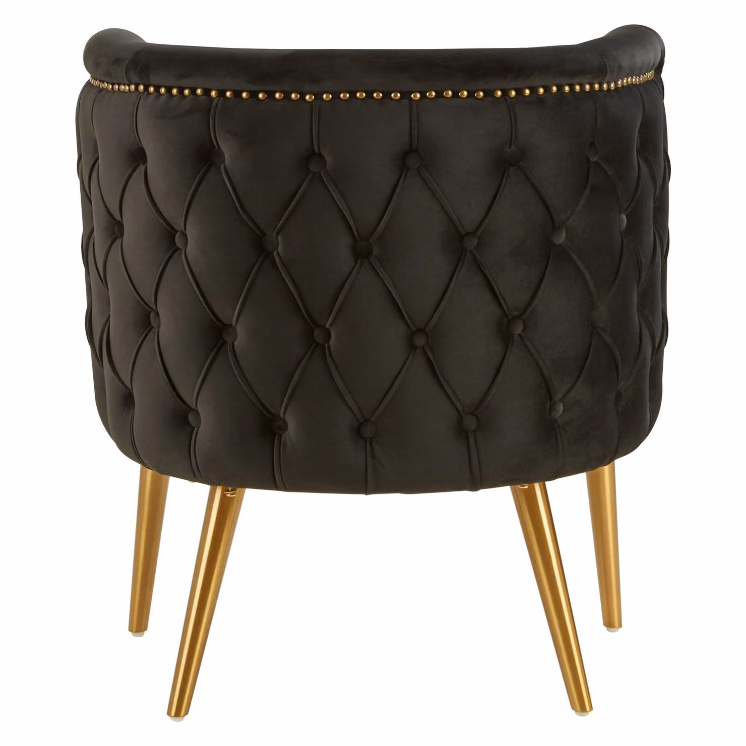 Fifty Five South Orsina Black Velvet Tub Chair with Gold Legs – 2