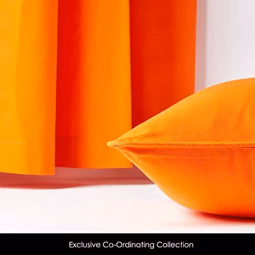 Homescapes Plain Orange Cotton Square Cushion Cover, W/D/H: 60 x 60 x 60 cm – 3