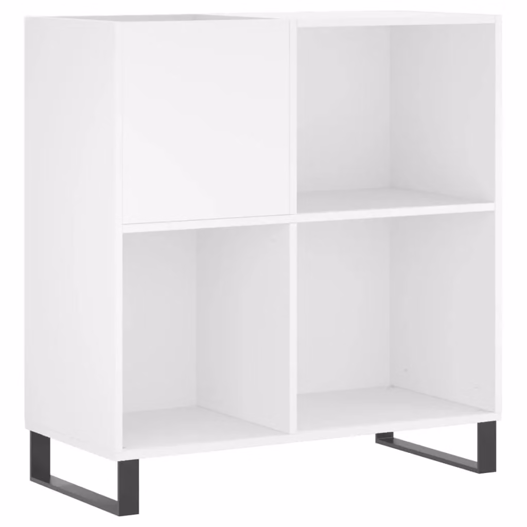 Berkfield Home Record Cabinet in White, W/D/H: 84.5 x 38.0 x 89.0 cm – 2