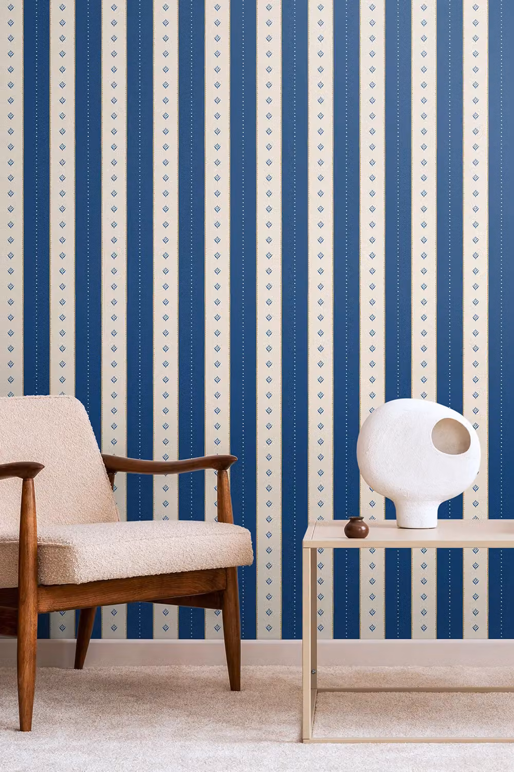 Hoopla Walls Decorative Stripe Denim Mix Blue Striped Wallpaper, 10m Roll – 2