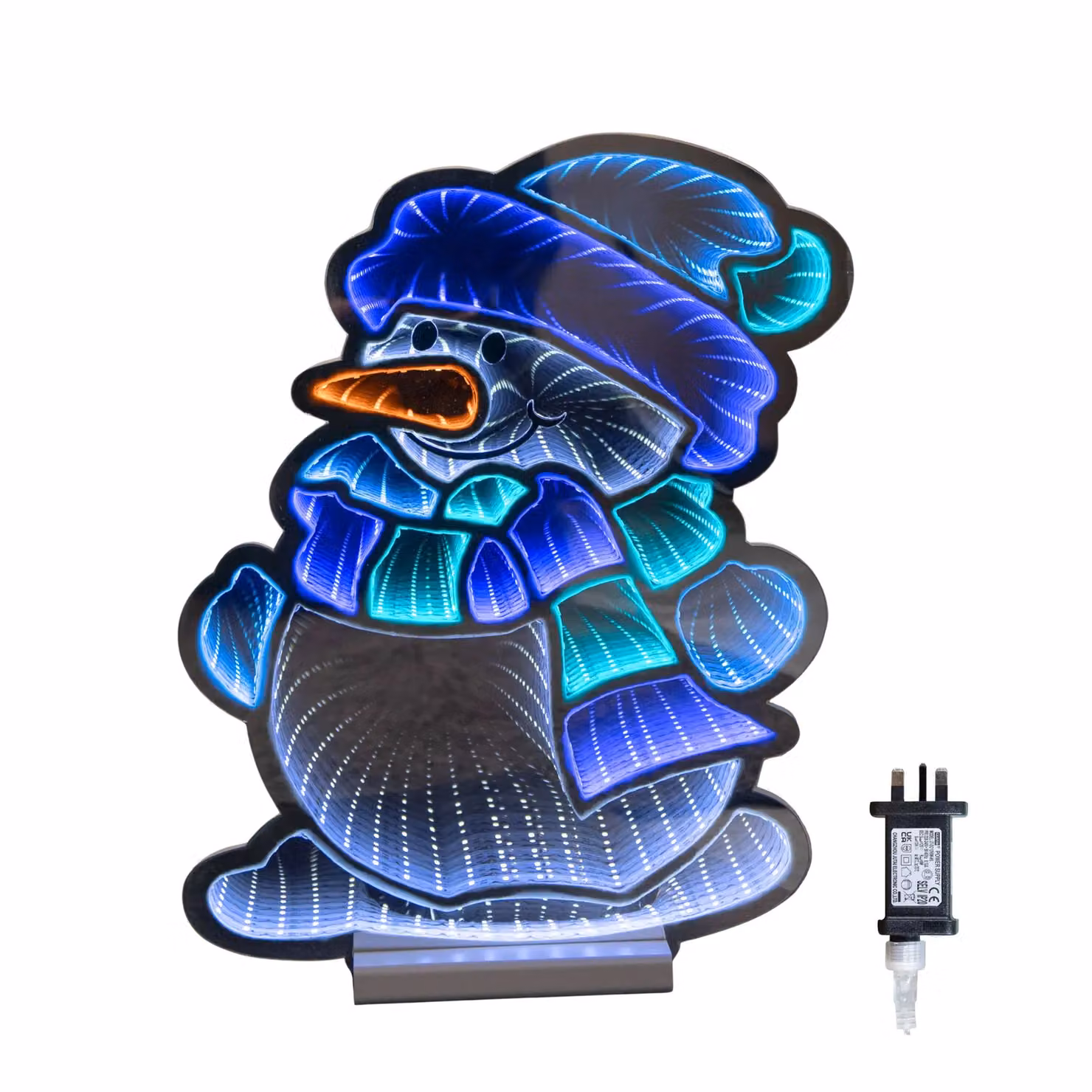 Samuel Alexander Light up Snowman Infinity Christmas Decoration with Blue and White LEDs, Height: 40 cm – 2