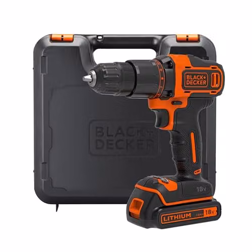 Black+Decker 18V Hammer Drill with Rechargeable Battery in Black and Multicolour – 1