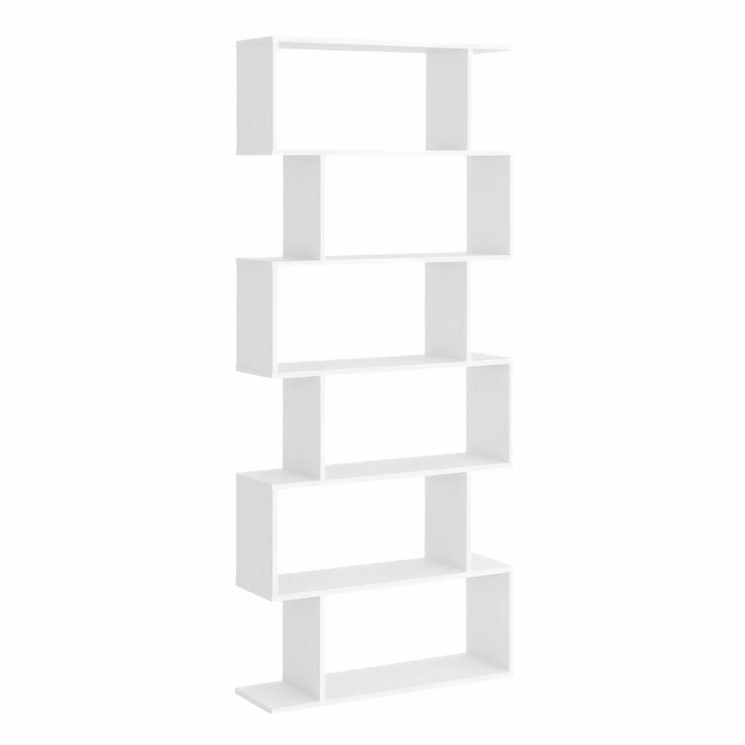 HOMCOM Modern S-Shape Storage Shelf and Display Unit in White – 2
