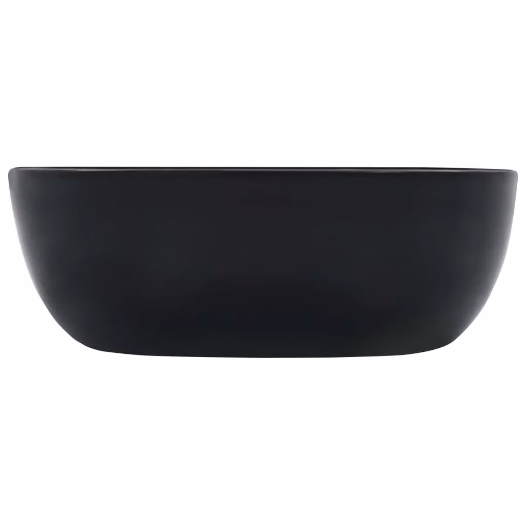 Berkfield Home Square Ceramic Countertop Wash Basin, Black, W/D/H: 42.5 x 42.5 x 14.5 cm – 2