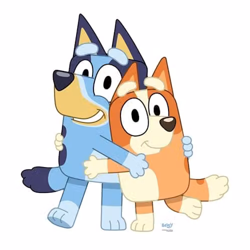 Star Cutouts Bluey and Bingo Cardboard Cutout, Height: 91 cm, Multicolour Birthday Party Decoration