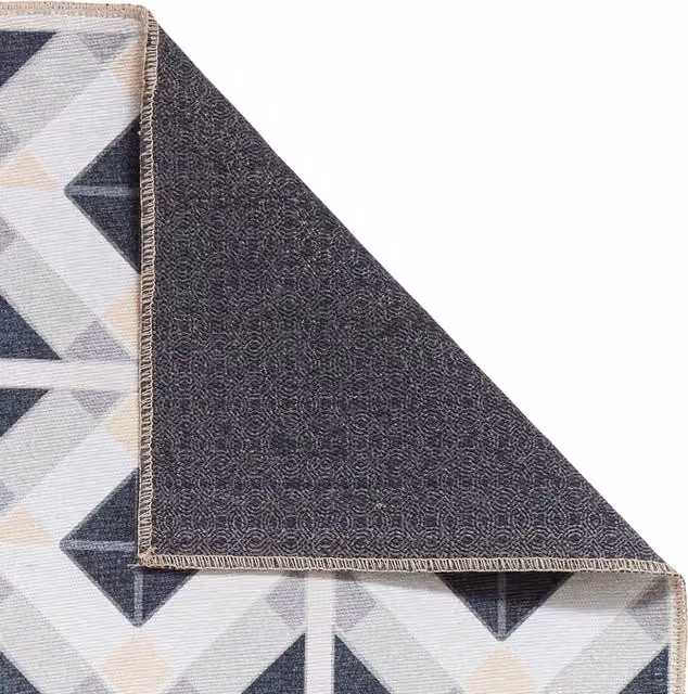 Terrys Vintage Flat Weave Kitchen Runner in Grey and Beige, Washable Polyester