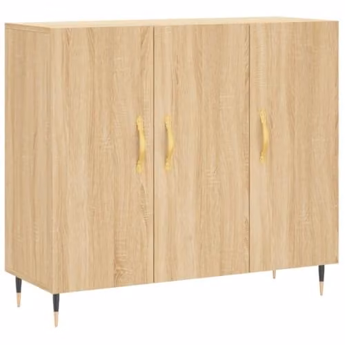 vidaXL Modern Sideboard in Brown Sonoma Oak, W/D/H: 90 x 34 x 80 cm