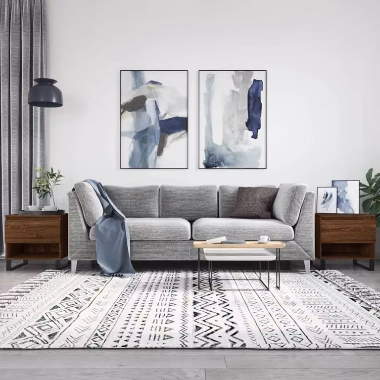 Berkfield Home Modern Coffee Tables, 2 Piece Set, Brown Oak, W/D/H: 50 x 46 x 50 cm
