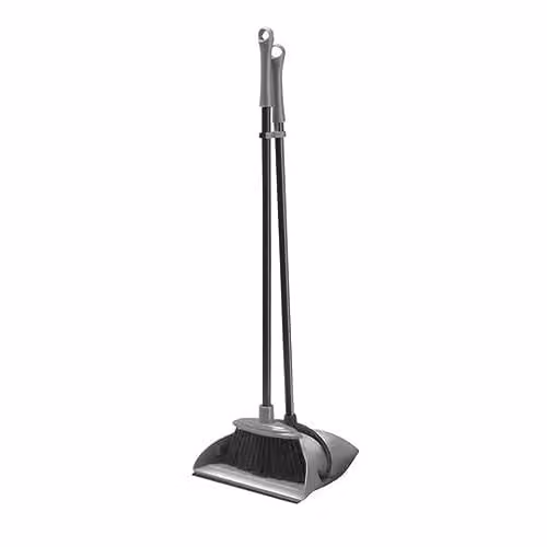 Addis Folding Long Handle Dustpan and Brush Set in Grey
