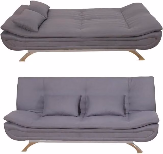 Alivio 3 Seater Grey Fabric Recliner Sofa Bed with Sleeping Function